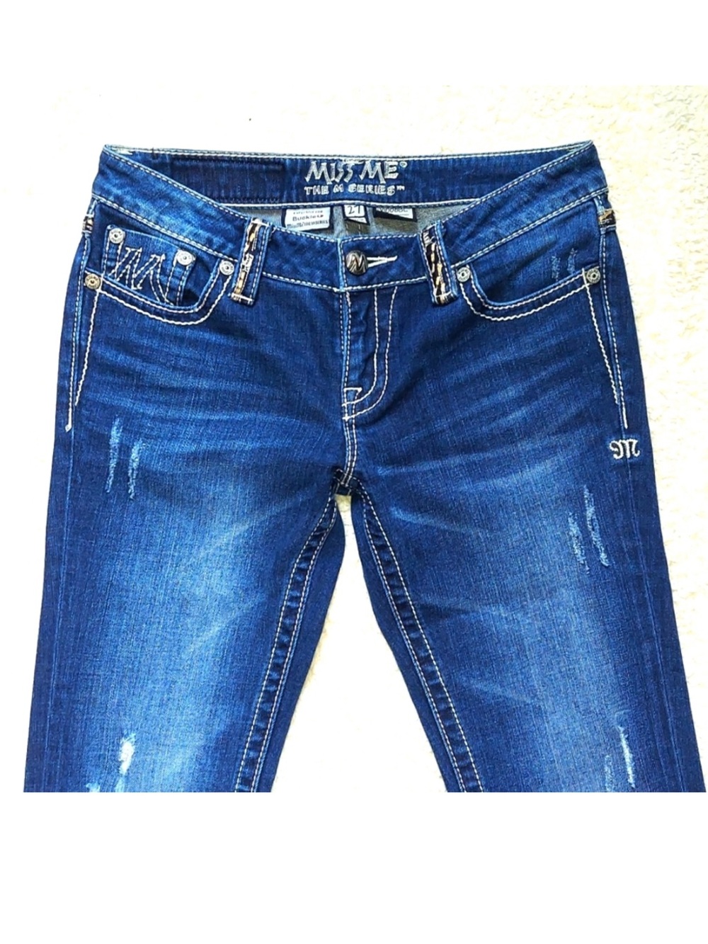 Miss Me M Series Buckle Exclusive Distressed Bootcut Jeans